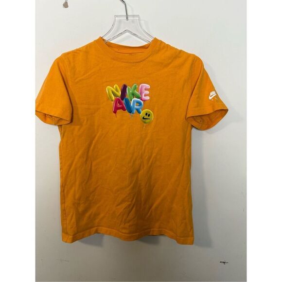 NIKE SPORTSWEAR T-SHIRT VIVID ORANGE smile face Emoji Youth Large - Picture 1 of 4